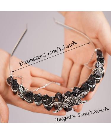 Raw Crystal Quartz Moon Tiara Headband - Boho Goddess Crown for Women/Girls - JWICOS Type 1 - Buy Online on GoSupps.com