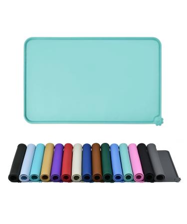 Reopet silicone feed mats for pets - waterproof dog and catmall mats with elevated edges - dog and cat bars - choose sizes 71 x 45 cm (1 Pack) Teal