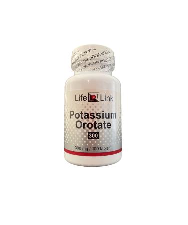 LifeLink's Potassium Orotate | 300 mg x 100 Tablets | Heart Brain Cardiovascular Health | Gluten Free & Non-GMO | Made in The USA