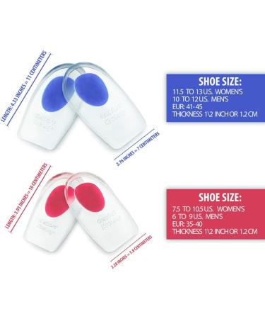 Gel Heel Cups - Pain Relief Shoe Inserts for Plantar Fasciitis, Heel Spurs, Achilles & Arch Pain - Orthopedic Support for Women and Men (S/M 2-Pack) - Buy Online on GoSupps.com