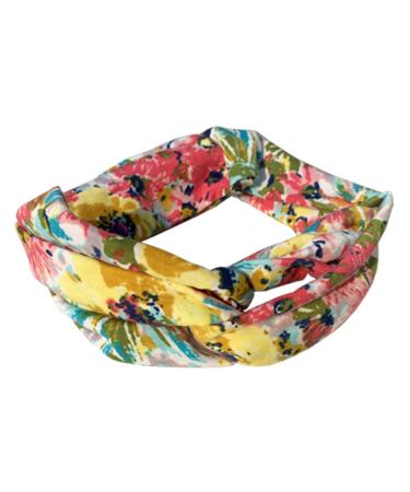 Dreshow 4-Piece Women's Elastic Flower Printed Headband Set - 1950s Vintage Cotton Knitted Twisted Soft Turban - Pink Green Blue Navy - International Shipping Available - Buy Online on GoSupps.com