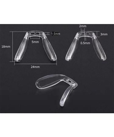 Perffitt Rubber Silicone Anti-Slip Clip-On Saddle Bridge Nose Pads for Glasses - Clear Transparent - 1 Pair - Buy Online on GoSupps.com