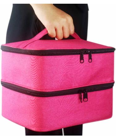 Richolyn Nail Polish Organizer - Travel Double-Layer Case for 30 Bottles | Stylish Pink Nail Dryer & Storage Solution - Buy Online on GoSupps.com