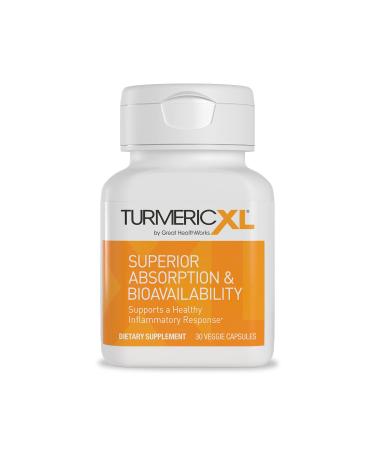 TurmericXL Natural Joint Support  Healthy Inflammatory Response Supplement - 250mg Turmeric Extract Delivers 45x More Curcumin - High Absorption Gluten-Free  30 Veggie Capsules - Buy Online on GoSupps.com