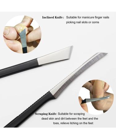 Professional Hornhaut Hobel Foot Scraper Pedicure Knife Kit - 4-Piece Hard Skin Remover & Foot Care Set for Smooth Heels - Buy Online on GoSupps.com