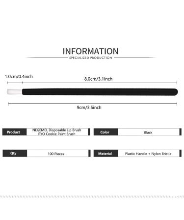 100 Pcs Disposable Lip Brushes | Soft Brush Head | Lipstick Applicators | Cosmetic Wands | PYO Cookie Paint Brushes - Black - Buy Online on GoSupps.com