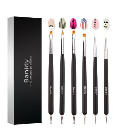 Nail Art Brushes for Gel Nail Art Nail Design Brush Tools Dual-Head Pen Painting Set Include Nail Extension Gel Brush Nail Art Liner Brush Nail Dotting Pen for DIY Manicure Gel Polish Black - Buy Online on GoSupps.com