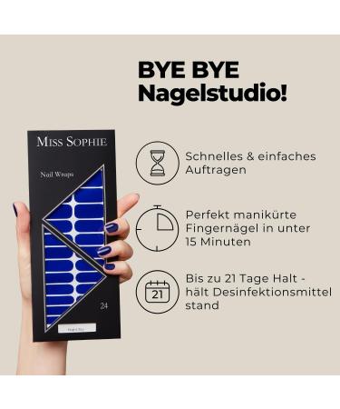 Original Miss Sophie Nagel Night Sky I 24 Ultra-Thin Blue Nail Polish Stripes for Finger & Toenails Adheres to Natural Acrylic Gel & Shellac Nails - Buy Online on GoSupps.com