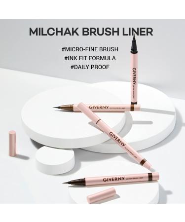 GIVERNY Milchak Waterproof Liquid Eyeliner 1g (Brown) - Smudge Proof & Longwearing Formula with Fine Brush Tip - Buy Online on GoSupps.com