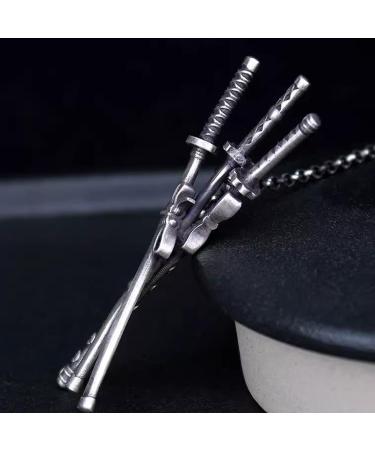 ZAKY Anime Cosplay Accessories | One Piece Jewelry Samurai Sword Pendant Zoro Necklace & Ear Clip Set - 14 Pieces - Buy Online on GoSupps.com