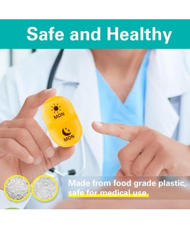 Fullicon 2-Times-a-Day Weekly Pill Organizer - AM PM Pill Box with Multi-Colored Cases - Buy Online on GoSupps.com