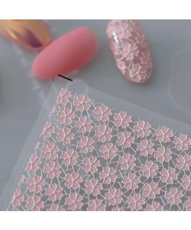 3D DIY Design Pink White Nail Sticker Art Embossed Manicure Decal(B) - Buy Online on GoSupps.com