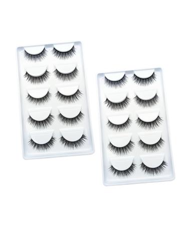 minkissy 10 Pairs Fake Eyelashes Woman Big Eye Eyelash Reusable Eyelashes False Eyelashes for Beginners Cosplay Accessories Natural Makeup False Eyelashes Artificial Miss Chemical Fiber