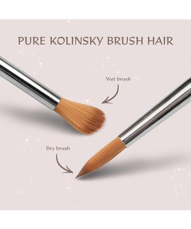 Aokitec Sable Kolinsky Nail Brush #14 Professional Acrylic Nail Art Brush for Manicure Wood Handle Pink Ideal Tool for Acrylic Nails - Buy Online on GoSupps.com