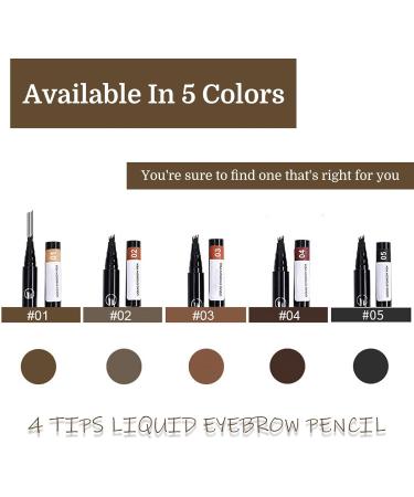 EONFAVE Eyebrow pencil 4 forks microblading eyebrow pencil waterresistant durable smudgeproof eyebrow pencil quickdrying high pigment eyebrow pencil with 4 fork tips 02 light brown - Buy Online on GoSupps.com