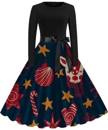 Stylish Ladies' Christmas Dress | Printed Sweaters & Sweatshirts | Festive Elk & Snowflake Designs - Shop Now! - Buy Online on GoSupps.com