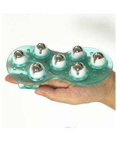 Returnhore rolling ball massage-glove-anti-cellulite muscle pain relief Relax massage for neck back-shoulder-gun-face lift tools back extensor (size: green)