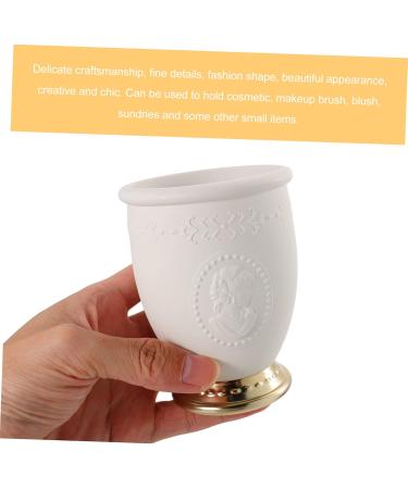 Mikinona Acrylic Organizer Embossed Brush Bucket Blush for Cheeks Pen Pot Brush Holder Brush Storage Cup Cosmetic Makeup Stand - Buy Online on GoSupps.com