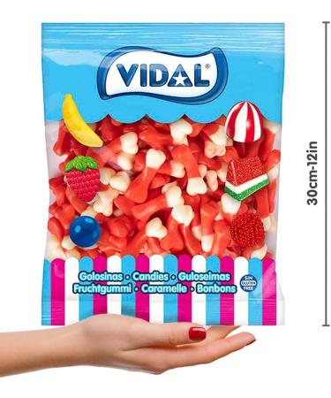  Vidal Vidal Bone Shine Treats White and Red Strawberry Flavour 1kg Bag - Buy Online on GoSupps.com