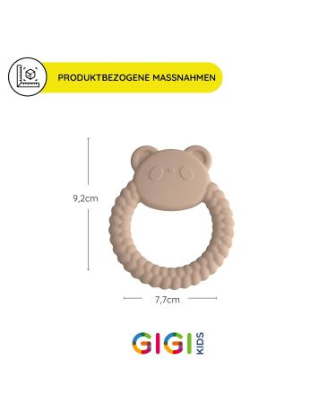 Gigi Kids Bei ring Panda - BPA-Free Silicone Baby Teething Ring | Sensory & Motor Toy for 3+ Months - Beige - Buy Online on GoSupps.com