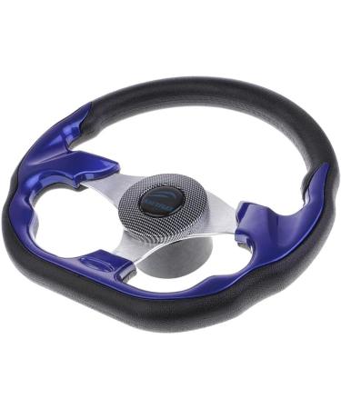 Homyl 320mm Marine Sport Pontoon Boat Steering Wheel - Battle Style Aluminum with Soft Foam Grip in Blue - Buy Online on GoSupps.com