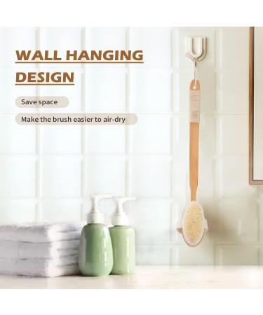 Shower Back Brush - 18.2 inch Long Handle Bath Brush with 2 Heads for Men and Women - Stiff and Soft Bristles Back Scrubber - Buy Online on GoSupps.com