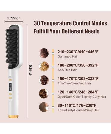 Swagon Anion Hair Straightener Brush - Negative Ion Styling Comb with LED Anti-Scald & Auto-Off - 30 Temp Settings for Home & Travel - Purple - Buy Online on GoSupps.com