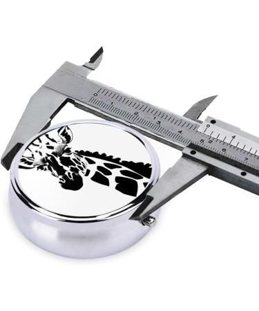 Black and White Giraffe Round Pill Box - 3 Compartment Travel Organizer for Easy Meds Storage - Buy Online on GoSupps.com