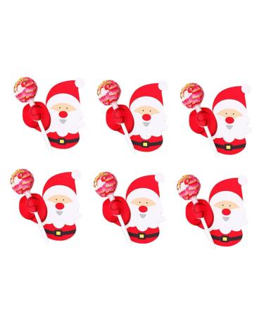 PRETYZOOM PRETYZOOM 54 Pieces Paper Lollipop Paper Card Christmas Lollipop Holder Candy Christmas Decorations Candy Party Tricks Sugar Candy Red Manual