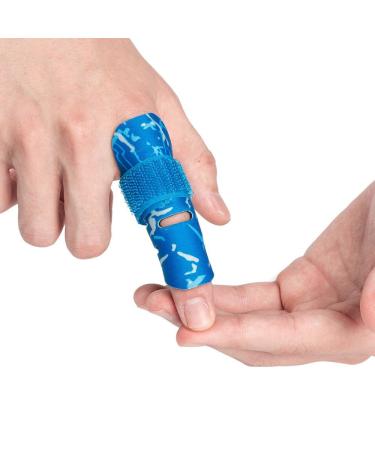 Kuangmi Finger Sleeve Support Protector and Injuries in Sports 1 Piece (Blue S/M) Blue S/M