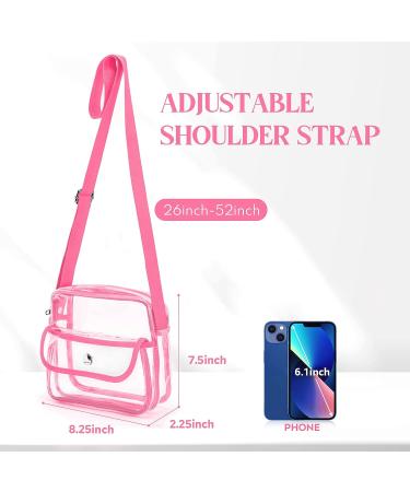 HULISEN Clear Stadium Approved Crossbody Bag - Pink Concert Purse for Women - Buy Online on GoSupps.com