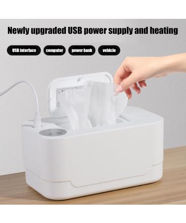 Wet Wipes Warmer - Large Capacity Warmer for Wipes | USB Charging Thermostatic Pull Wipes Dispenser for Home Nursery Bedroom Hixip White - Buy Online on GoSupps.com