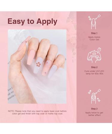 AUBSS Autumn Gel Nail Polish Set - 6 Popular Pastel Colors for Autumn & Winter - Soak Off LED Lamp Kit for DIY Manicure - Great Gift for Home Collection - Grey Pink Nude - Buy Online on GoSupps.com