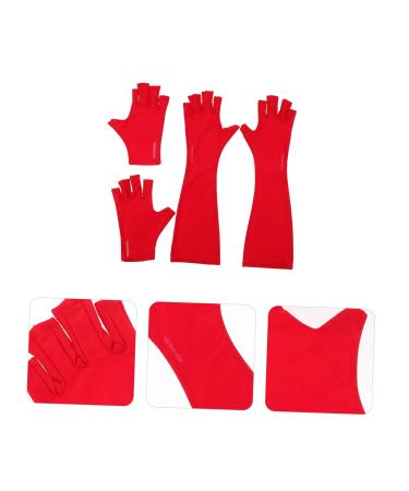 FRCOLOR 2 Pairs nail gloves nail art hand protector fingerless UV glove UV protection gloves Manicures Gloves Driving Gloves Fingerless Glove Shield Glove anti-black polyester Mj03 Dryer 25X9X0.4CM - Buy Online on GoSupps.com
