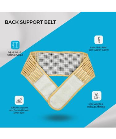 Self-Heating Purple Bubble Lumbar Belt L (Waist 34-40) Beige - Back Support with 20 Magnets for Men & Women - Relieves Sciatica, Herniated Disc, Scoliosis Pain - Buy Online on GoSupps.com