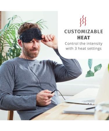 HoMedics Gel Eye Mask for Headache and Migraine Pain Relief | Cold Therapy, 3 Heat Settings, Auto-Off Timer | Weighted for Comfort | Adjustable Size | Black - Buy Online on GoSupps.com