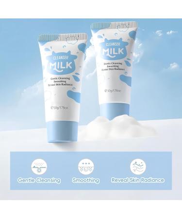 Milk Facial Cleanser - Gentle Nourishing Face Wash Deep Pore Refinement & Moisturizing Face Wash Gentle Foaming Cleanser for All Skin Types - 50g/1.76oz Sky Blue - Buy Online on GoSupps.com