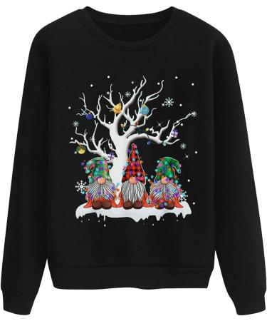 Women's Christmas Snowman Penguin Sweatshirt - Black O-Neck Raglan Top - Buy Online on GoSupps.com
