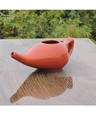 Ancient Impex Ceramic Neti Pot for Nasal Cleansing | Natural Sinus Relief with Neti Salt & Instructions | International Shipping Available - Buy Online on GoSupps.com