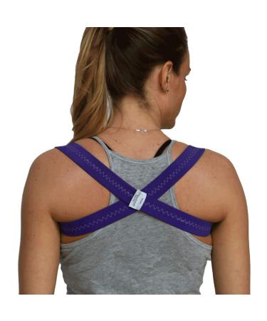 PURPLE POSTURE BRACE SHOULDER SUPPORT POSTURE CORRECTOR Made in USA - THE 2 IN 1 POSTURIFIC BRACE Designed by a Chiropractor - Available Sizes (Medium)