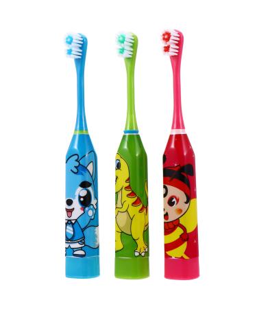 Healeved 1 Set Kids for Years Automatic Brush Sensitive Animal Children Gentle Cartoon Whitening Heads Teeth Cute Toothbrush Suitable Toddler Soft Child Vibration Assorted Color 18.5X2.3X2.3cm