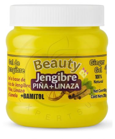 Gel De Jengibre+ Batimol, pina, Canela & linaza (Ginger Gel+ batimol) 250g, 100% Natural, Chupa| Hidratante|Panza