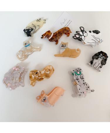 French Bulldog Acetate Hair Clips - Small Claw Clips for Girls and Women - Buy Online on GoSupps.com