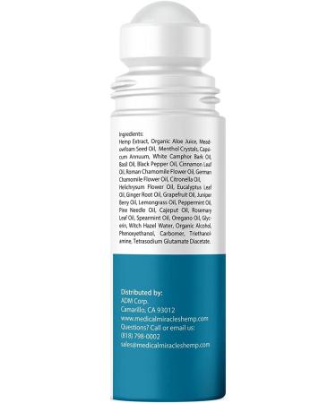 Medical Miracles Hemp Oil Roll On - Ultimate Pain Relief for Muscles Joints & More | Made in USA (3000mg - Buy Online on GoSupps.com