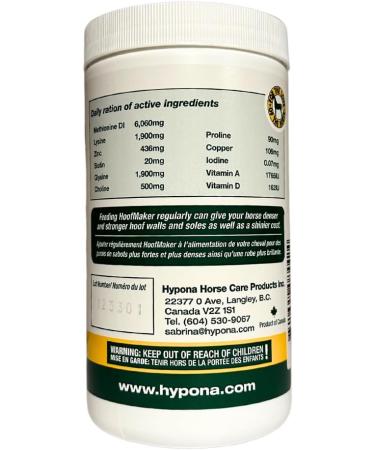 Hypona Hoof Maker Total Vitamin and Mineral Supplement for Strong Healthy Hooves (800g) | Enhances Hoof Strength & Coat Shine | Made in Canada - Buy Online on GoSupps.com