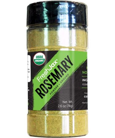FreshJax Premium Organic Spices, Herbs, Seasonings, and Salts (Certified Organic Rosemary Powder - Large Bottle)