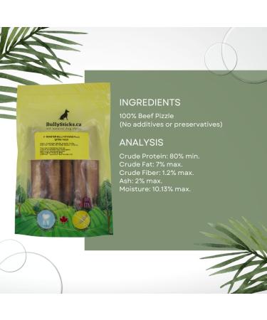 BullySticks.ca Monster Super Thick Odour Free Bully Sticks (5 Pack) (6 inch) - No Rawhide 250 g (Pack of 1) - Buy Online on GoSupps.com