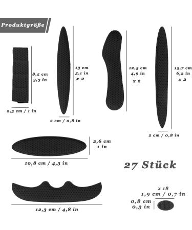 GVIVEJ Helmet Pads - 2 Sets of 27 Black Bicycle & Motorcycle Helmet Padding | International Shipping Available - Buy Online on GoSupps.com