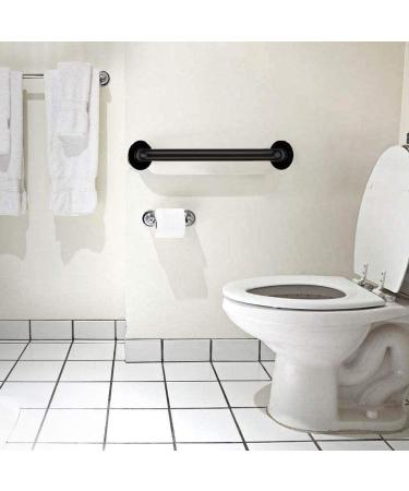 2 Pack 16 Inch Matte Black Shower Grab Bar - Stainless Steel Wall Mount Safety Hand Rail Support for Bathroom, Handicap, Elderly, Injury, and Senior Assist - Matte Black 2 Count - Buy Online on GoSupps.com