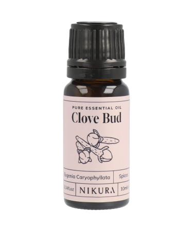 Nikura Clove Essential Oil for Toothache - 10ml | 100% Pure Natural Clove Bud Oil | Perfect for Aromatherapy Diffuser for Home | Great for Self Care Cleaning | Vegan & UK Made